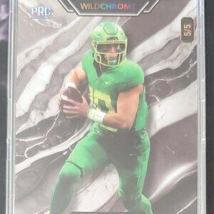 Bo Nix 2023 Wild Chrome 5/5 Black Marble RC #WCM-PR Oregon Ducks/Broncos